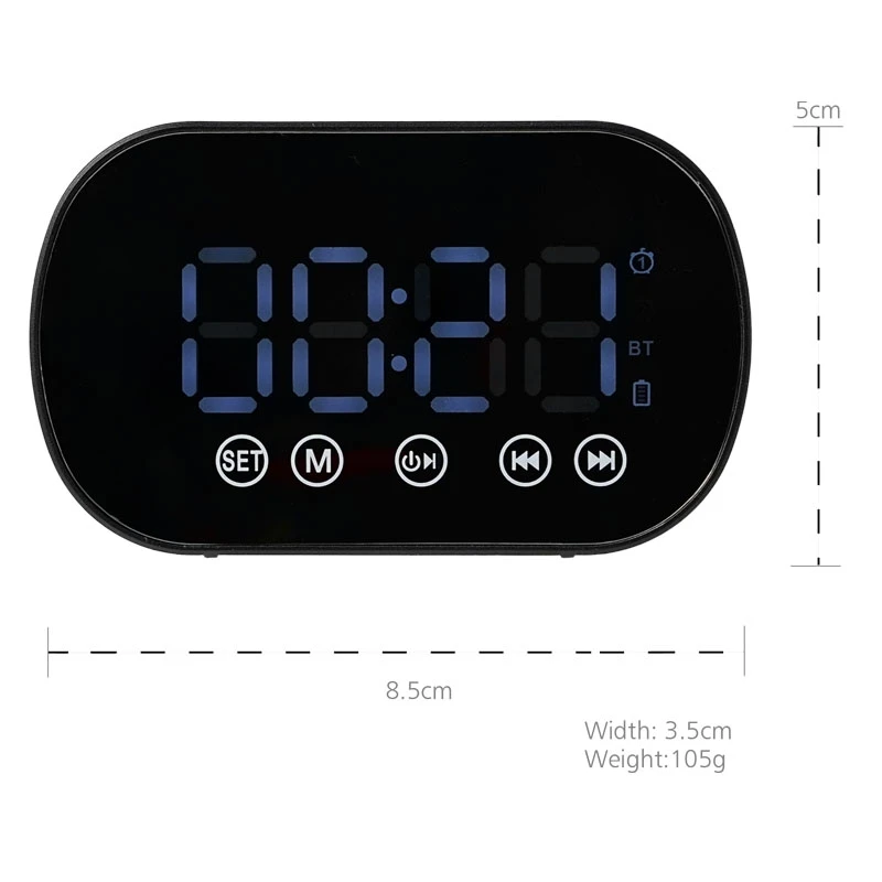 Modern Simplicity New High Volume Rechargeable Home Student Small Clock Subwoofer Speaker