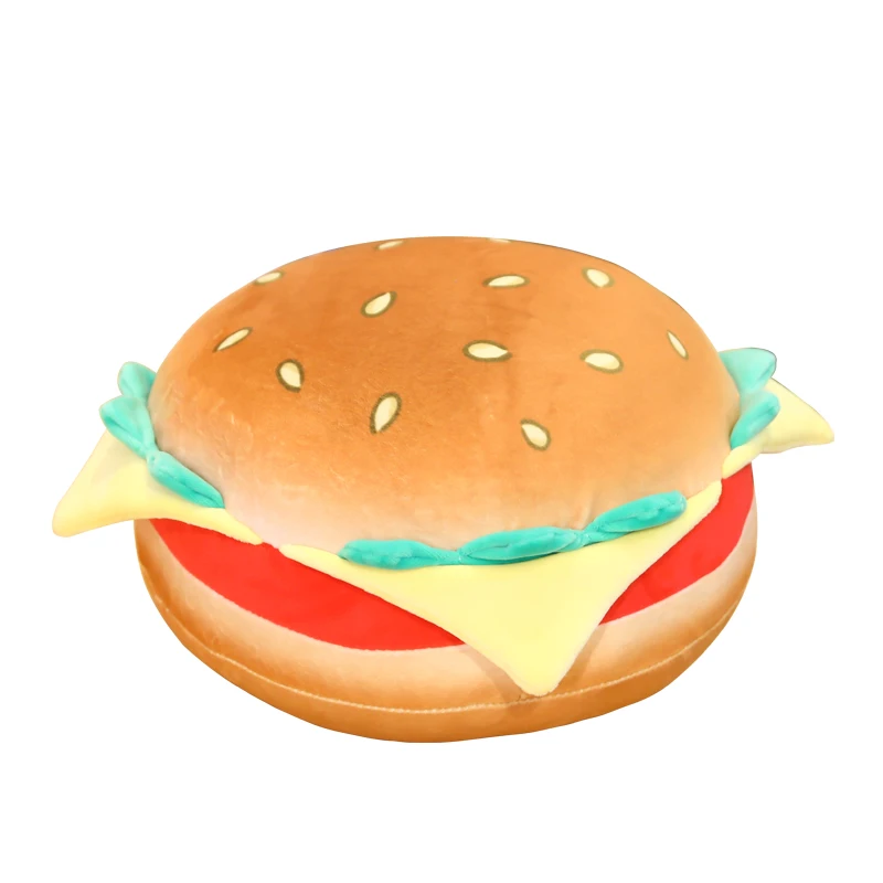 Custom Designer Plush Cushion Toys Hamburger Shaped Plush Toy Pillow