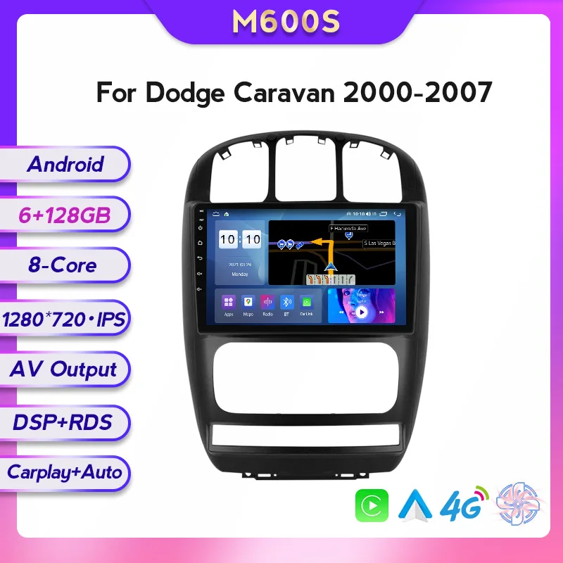 MEKEDE Новинка! 8-ядерный Carplay ПК с системой андроида и gps-навигацией 11 DSP для Dodge Caravan 2000-2007 автомобиль радио стерео WIFI 4 аппарат не привязан к оператору сотовой связи