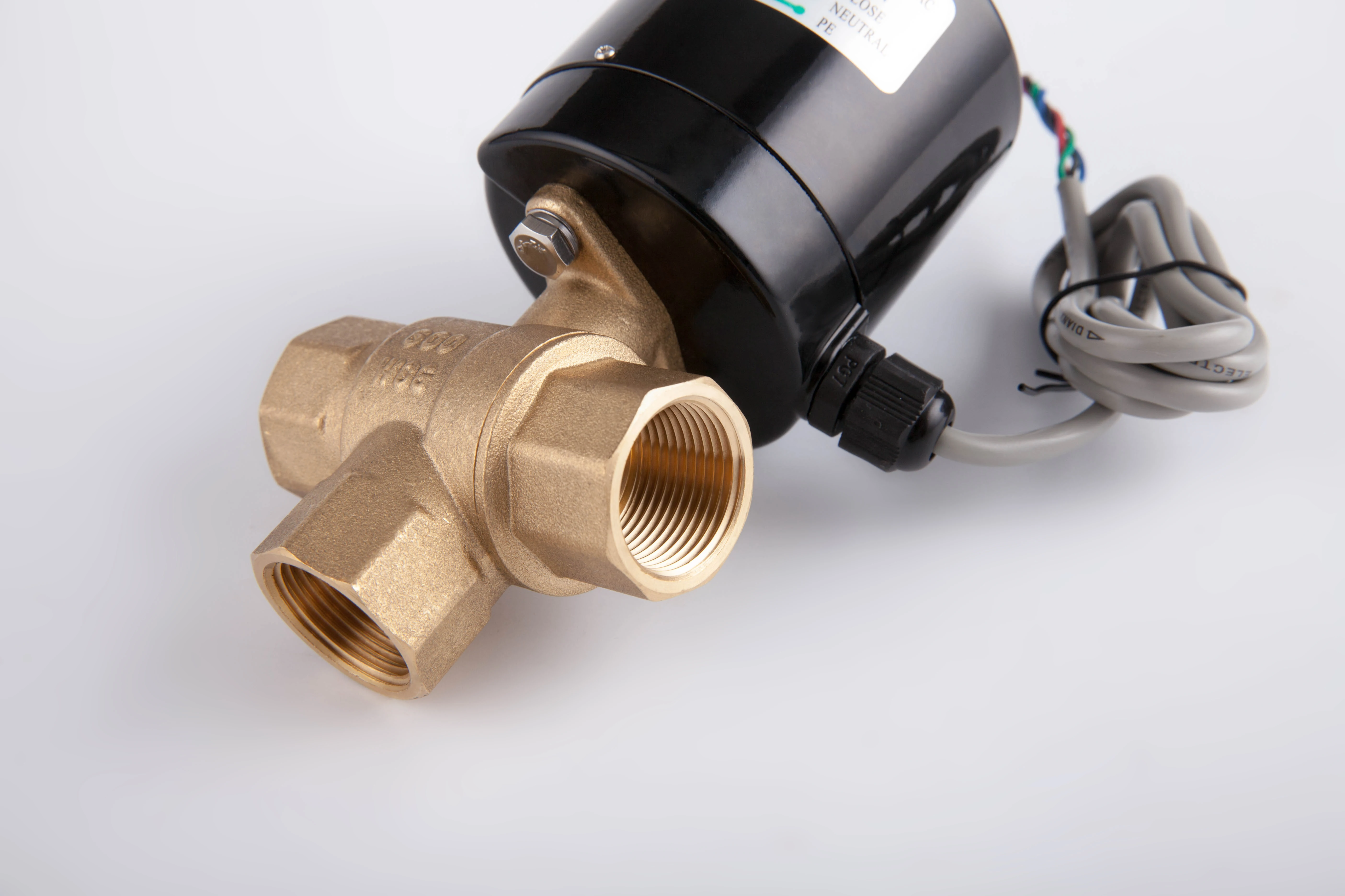 Ac dc service 220v 110v 24v brass water shut-off 3 way electric actuator ball valve