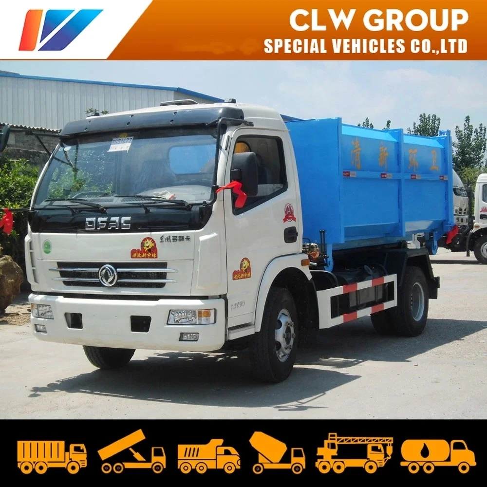 8cbm Stainless Steel Garbage Treatment 5ton Refuse Waste Container roll off Hook Lift Garbage dump Bin Truck