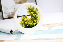 Lovely Artificial Plants With Pot Simulation Succulents Mini Bonsai Potted Placed Green Plants Table Decoration