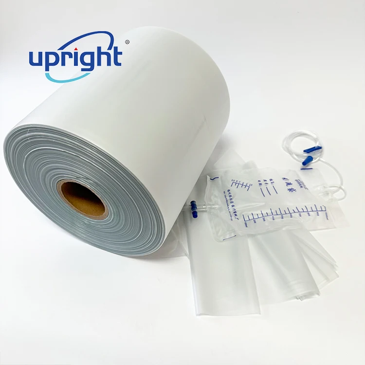Upright 120 micron 180 micron white clear frosted pharmaceutical pvc film for urine bag