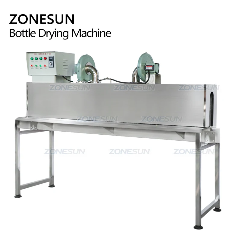 ZONESUN ZS-HG6000 Hot Air Glass Bottle Jars Tunnel Type Drying Machine High Temperature Bottle Dryer for Filling Production Line