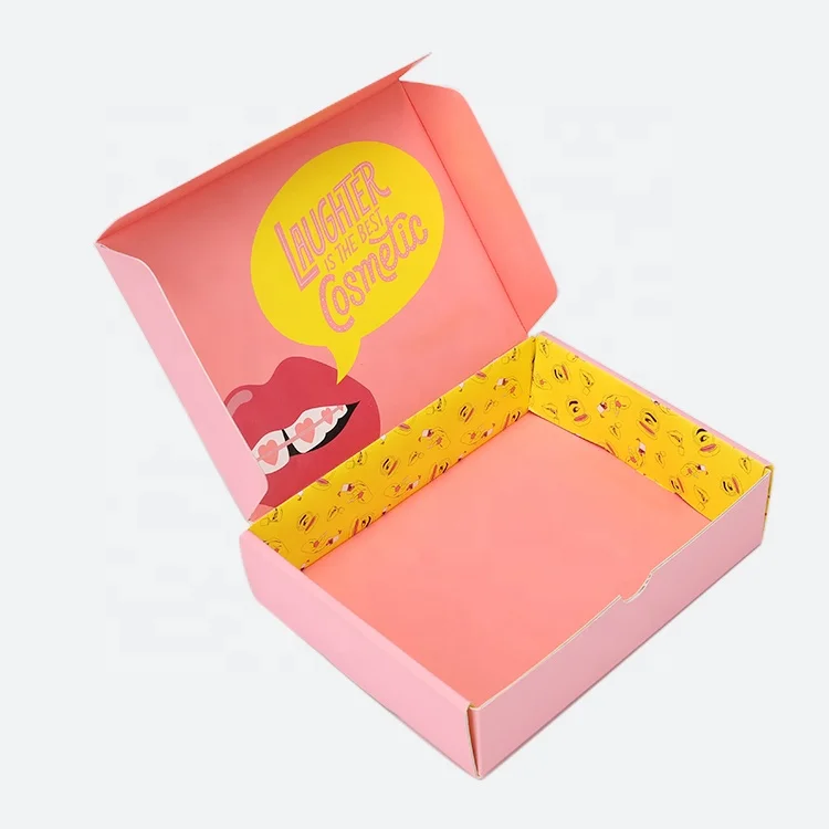 Custom Printed Flute E-Commerce Packaging Box Corrugated Cardboard Shipping Mailer White Tab Locking Literature Mailer Box