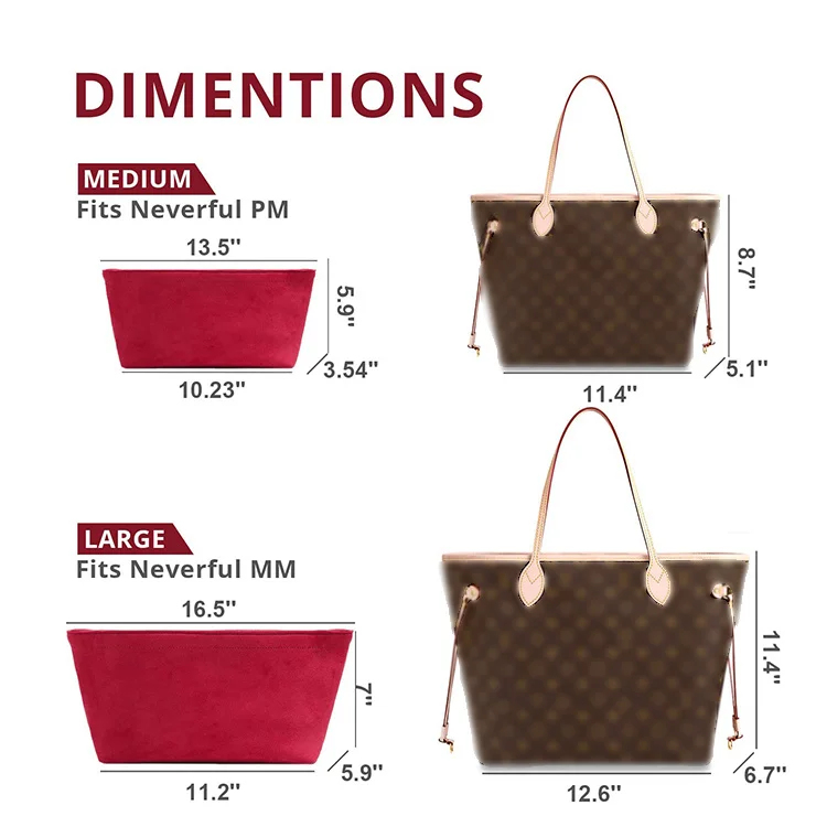 OEM ODM newest Italian Alcantara purse handbag accessories insert bag organizer