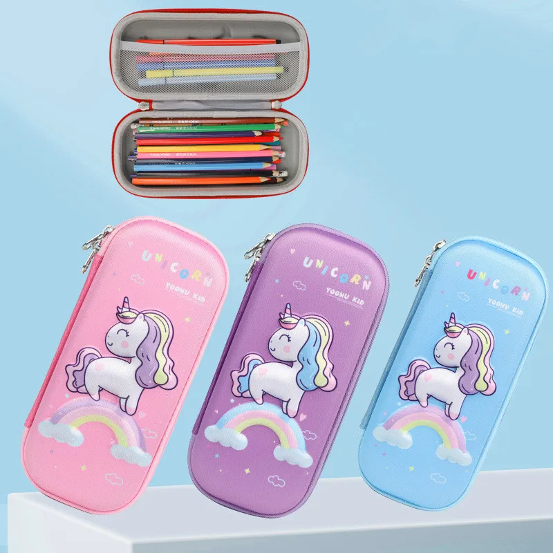 Stationery Supplies Kawaii 3d Hard Clear  Pencil Case Box for Kids