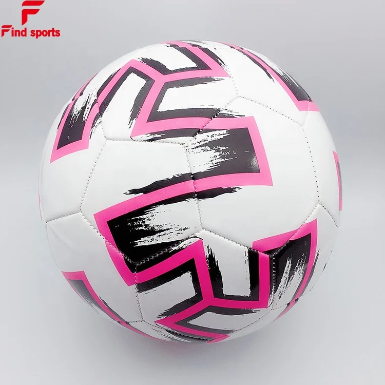 pink black material logo printed light weight soccer ball size 5  BSCI factory