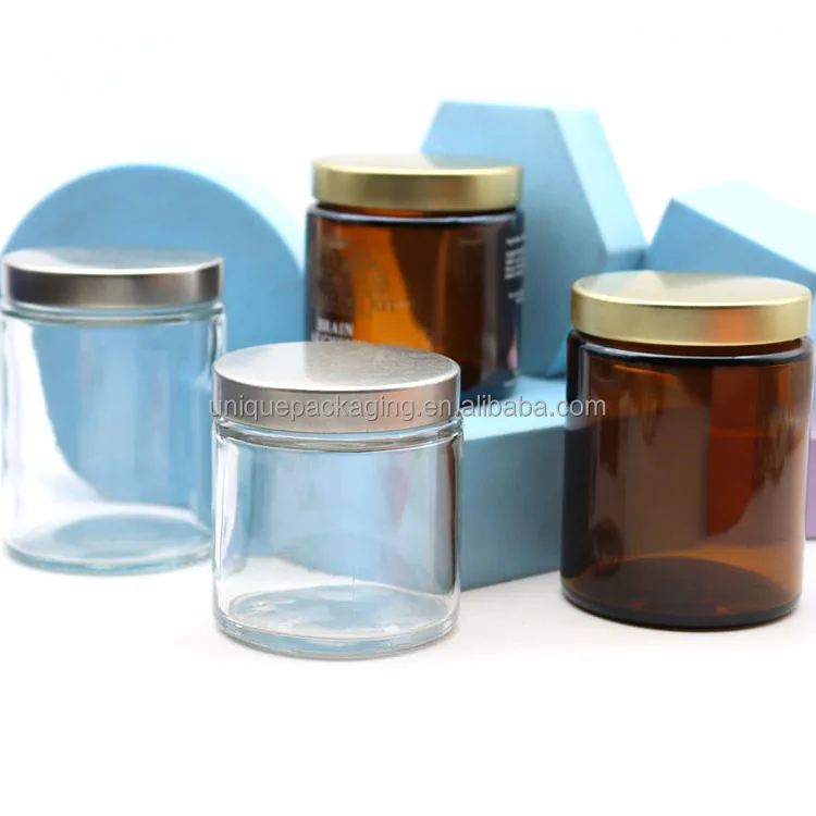 Custom Glass Jars 4oz Glass Black Jar Smell Proof 4oz Jar