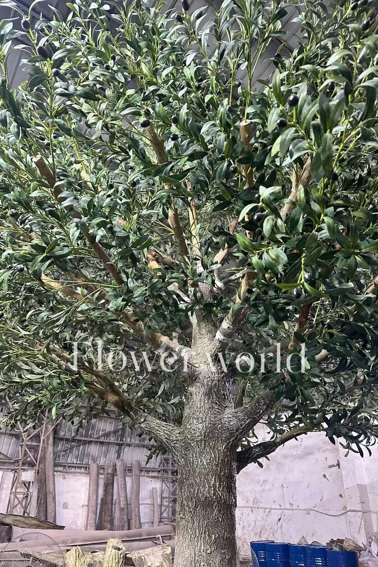 Custom High Simulation Hotel Decoration Bespoken Evergreen Giant 10ft Mediterranean Artificial Big Olive Tree With Faux Fruit