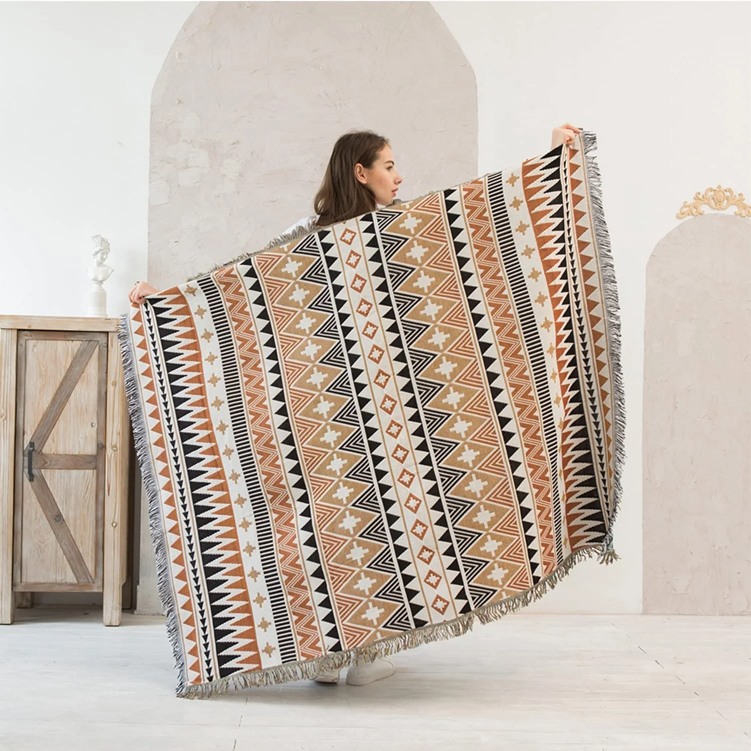 New Design Bohemian Decorative Ethnic Navajo Indian Throw Cover Blanket