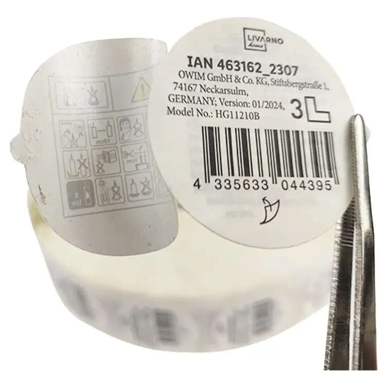 2024 New Custom Adhesive Vinyl Sticker Labels for Chemical Petrol Perfume Packaging UV Printed Packed in Sheets