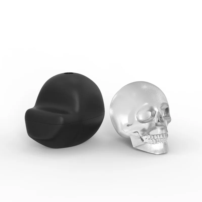 Простой Съемный Многоразовый подарок на Хэллоуин 1 4 6 10 пустотелых 3D черепа форма силиконовая для льда мыла с крышками
