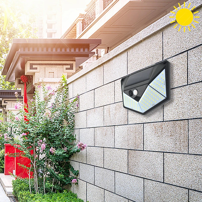Outdoor garden lights waterproof solar powered PIR light control motion sensor wall LED garden  lights