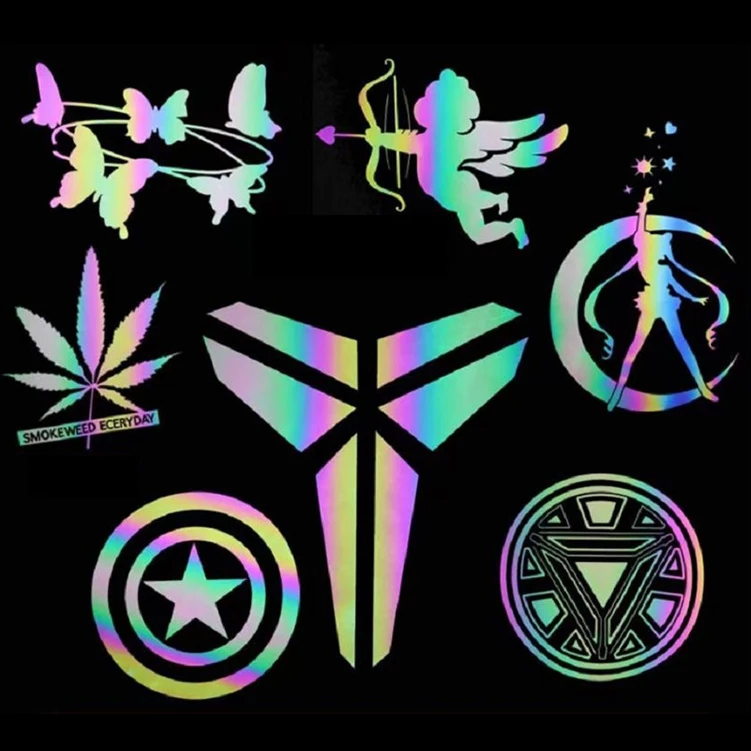 Custom High Reflection Plastisol Printing Heat Transfer Easy Weed Reflective Vinyl Logo