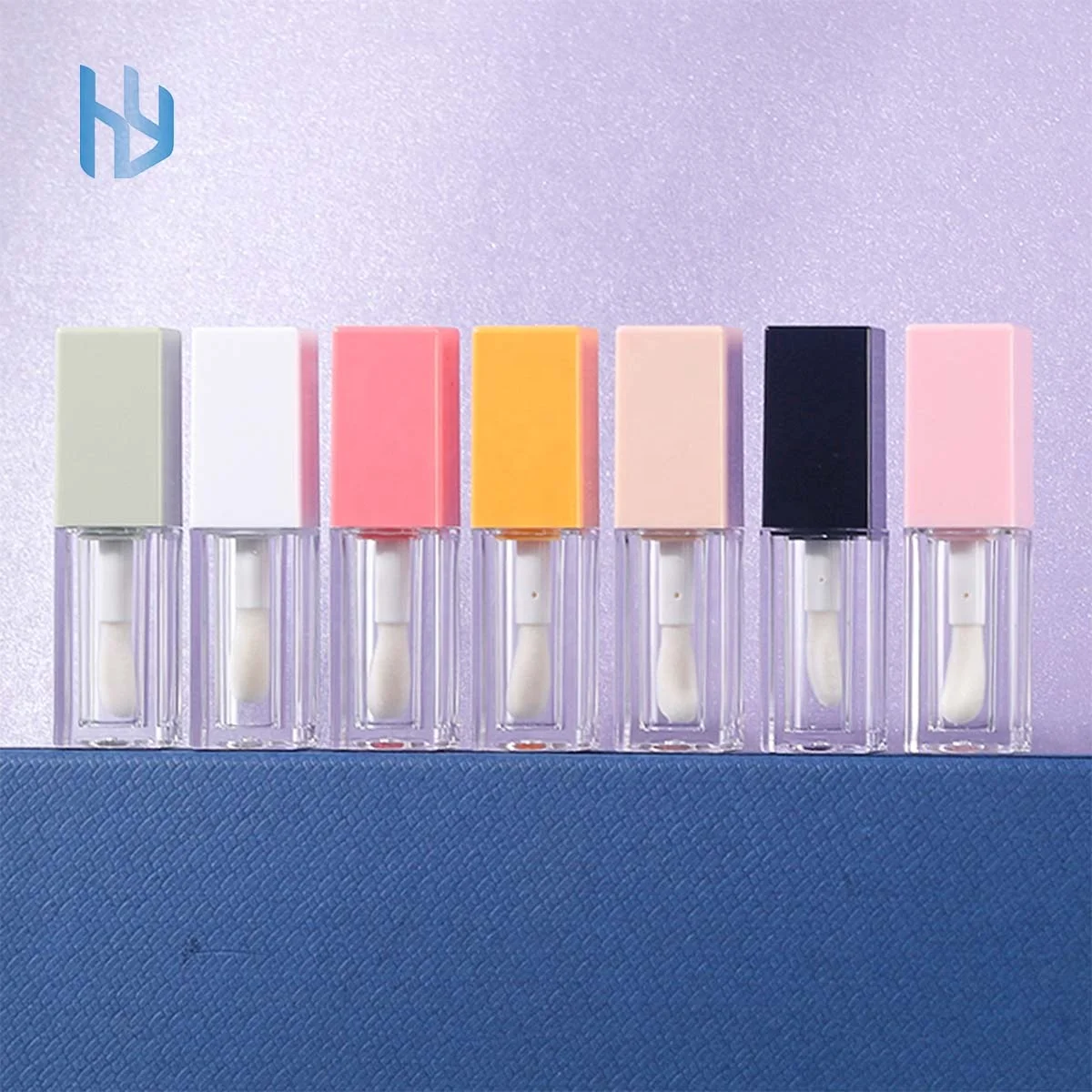Частная этикетка площадь 5 мл пузырек для блеска для губ Популярные PETG белая крышка тинт для губ бутылку с большой аппликатор Ламинированный косметический тюбик блеск для губ
