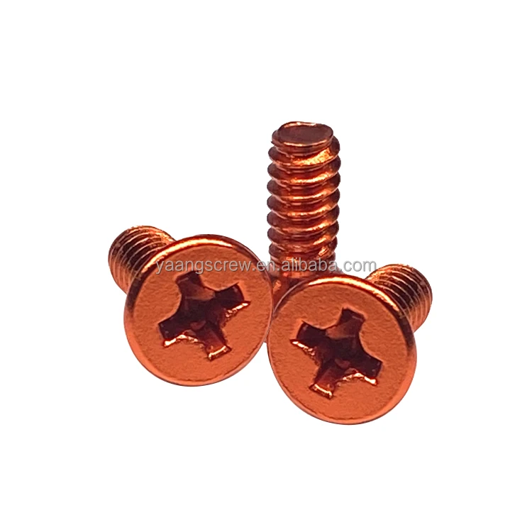 M4 Hex Socket Countersunk Head Flat Head Screw / Bolts Anodized Aluminum Alloy 4mm Metric For Bicycle