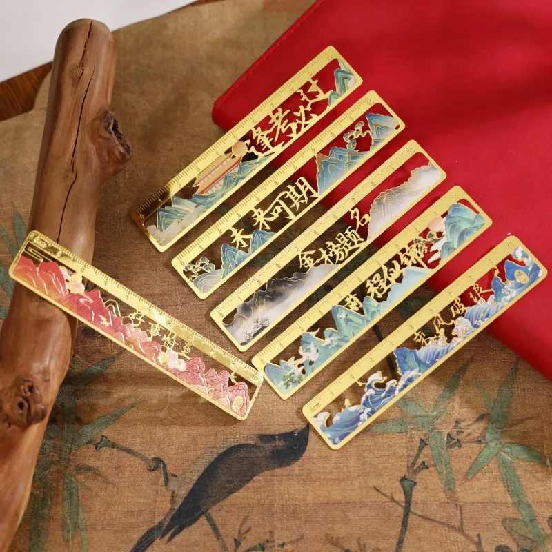 LABON Flower Starry Sky Brass Custom One-sided Bookmarks Die Cutting Printing Bookmark With Tassel