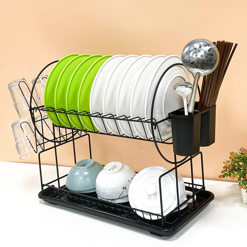 Tableware Storage  Kitchen Dish Drying  Large Capacity Freestanding Dryer Stainless Drain Dish Rack