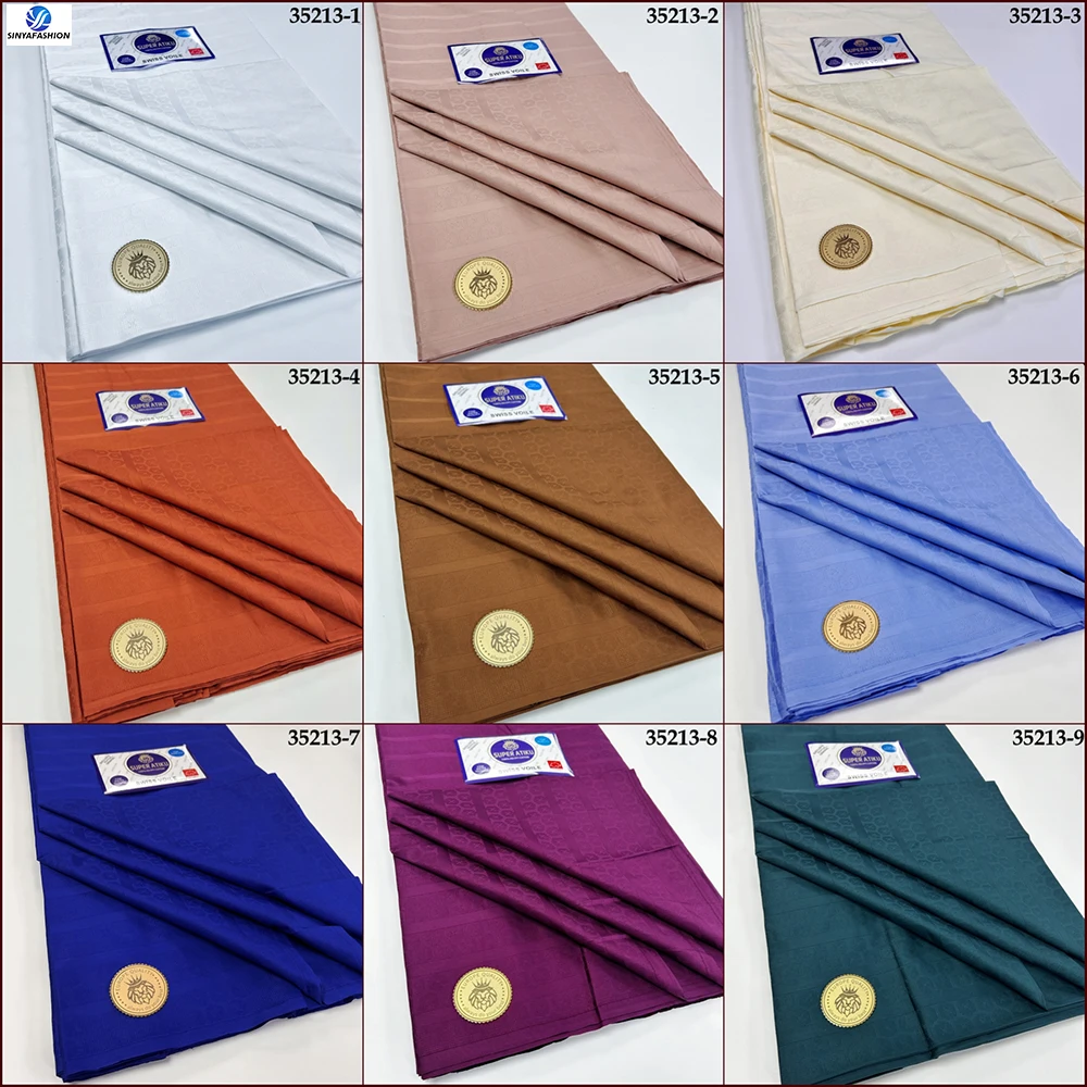 Sinya High Quality 100% Egypt Cotton Super Atiku Fabric African Men Lace 5 Yards Swiss Voile Men Fabric