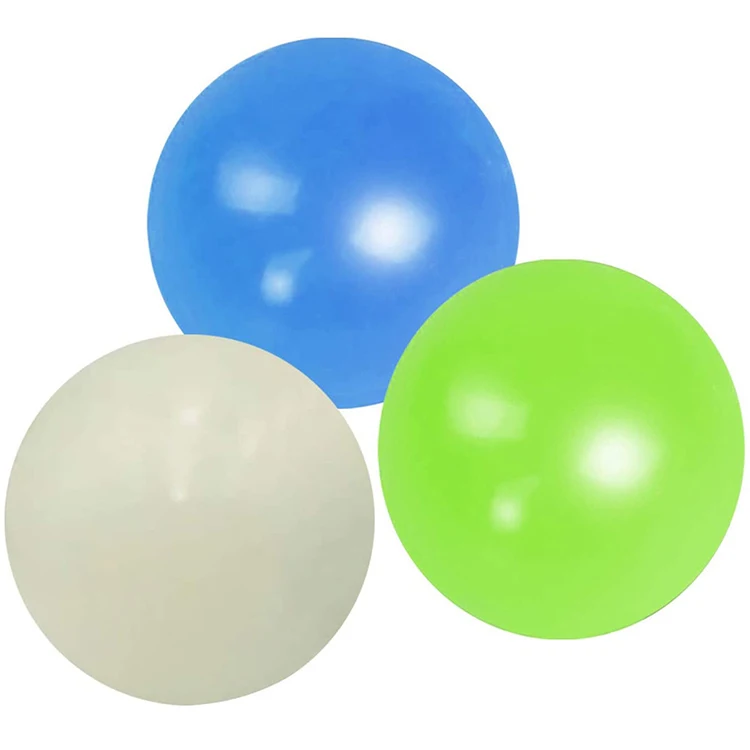 Wholesale relieve stress gobbles stick wall ball Toys glow in the dark Slowly Fall ball luminous sticky stress ceiling balls