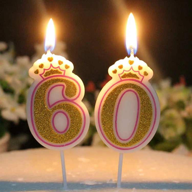 Custom Wholesale High Quality Finest Price Fancy Number 0-9 Birthday Crown Candle