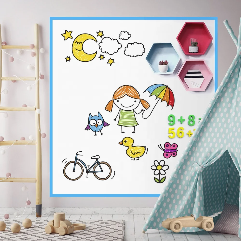 Self-Adhesive Iron Powder Whiteboard Blackboard Magnetic Wall-Mounted Whiteboard for Writing for To-Do List