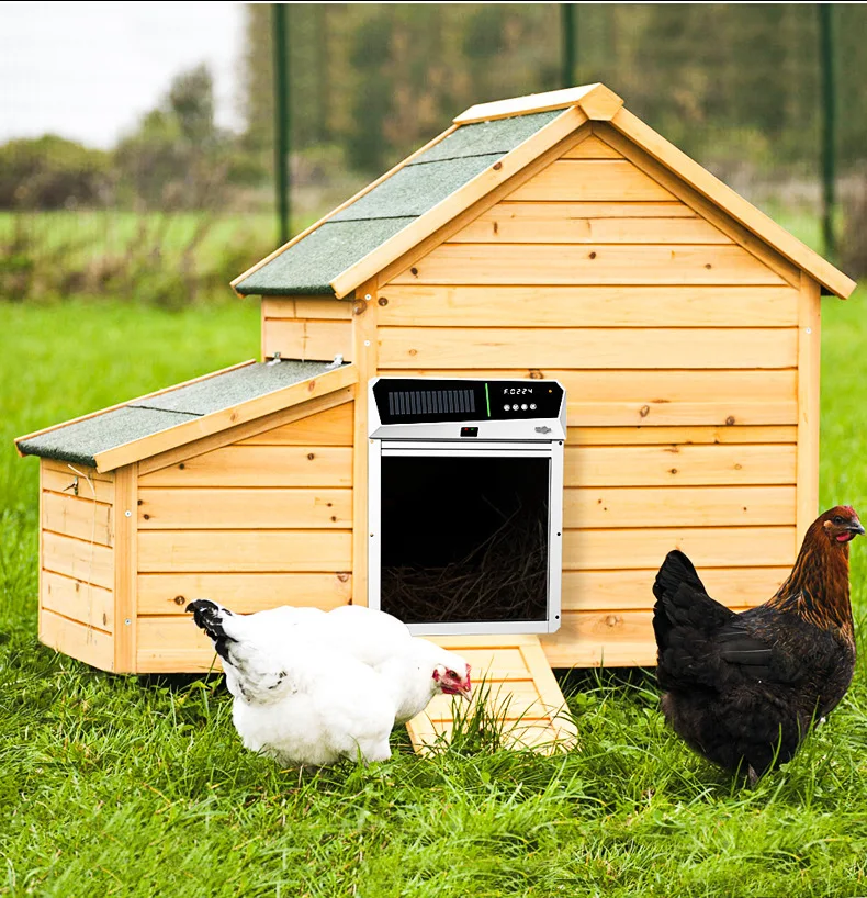 2024 Upgraded Aluminum Alloy Automatic Chicken Coop Door With Light Sensing Chicken Coop Display Timer Control Coop Door