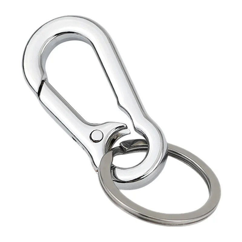 RIMEI stainless steel snap hook key chain reasonable price split key ring with chain Wholesale custom logo