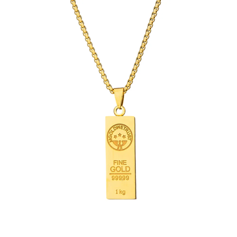 MGOLD WE TRUST Australia Gold Bullion Stainless Steel Pendant Necklace Hip Hop Jewelry