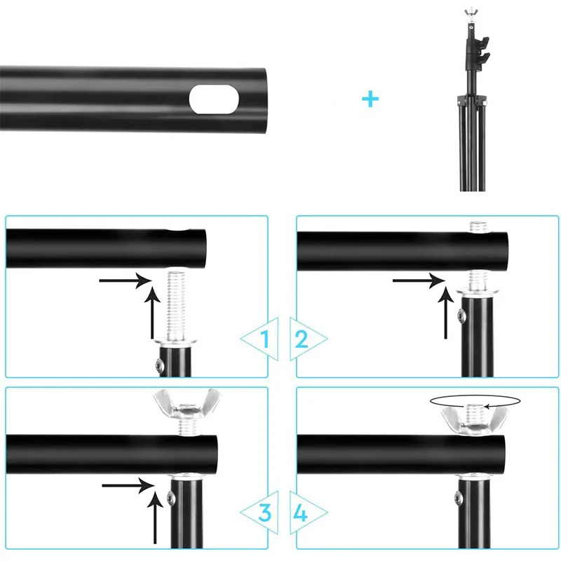 Yiscaxia Heavy Duty Stainless Steel Metal Background Stand Adjustable Support With Aluminum Pipe for Studio