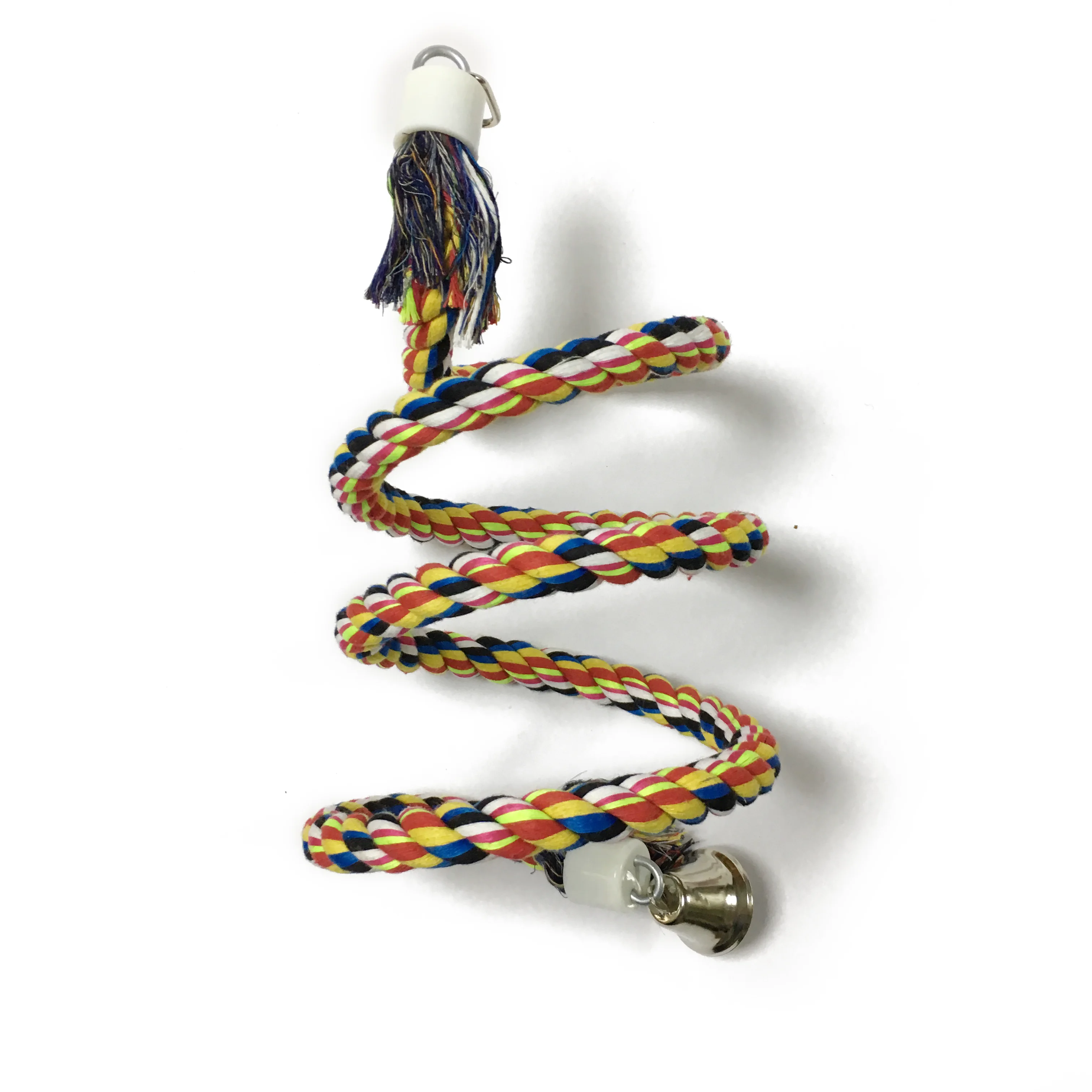 Parrot Colored Cotton Rope Swivel Ladder Parrot Nibbled At The Toy  pet christmas toys