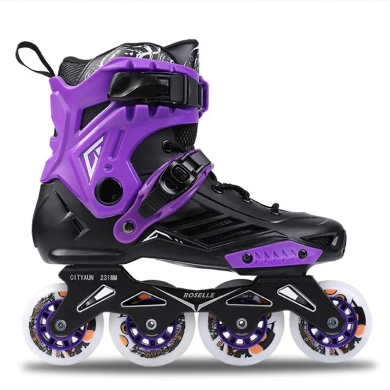 Высокое качество постельные принадлежности взрослым Профессиональный Жесткий подшипник прямо роликовые коньки Регулируемая 4 колеса с полной