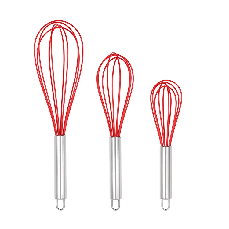 K&B Wholesale Stainless Steel Silicone Manual Egg Beater Egg Whisk Kitchen Accessories Baking Tool