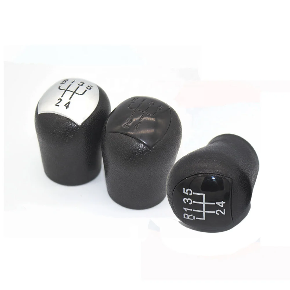 Automotive parts car shift knob suitable for Renault Dacia Logan Clio Twingo Kangoo 5-speed black silver knob