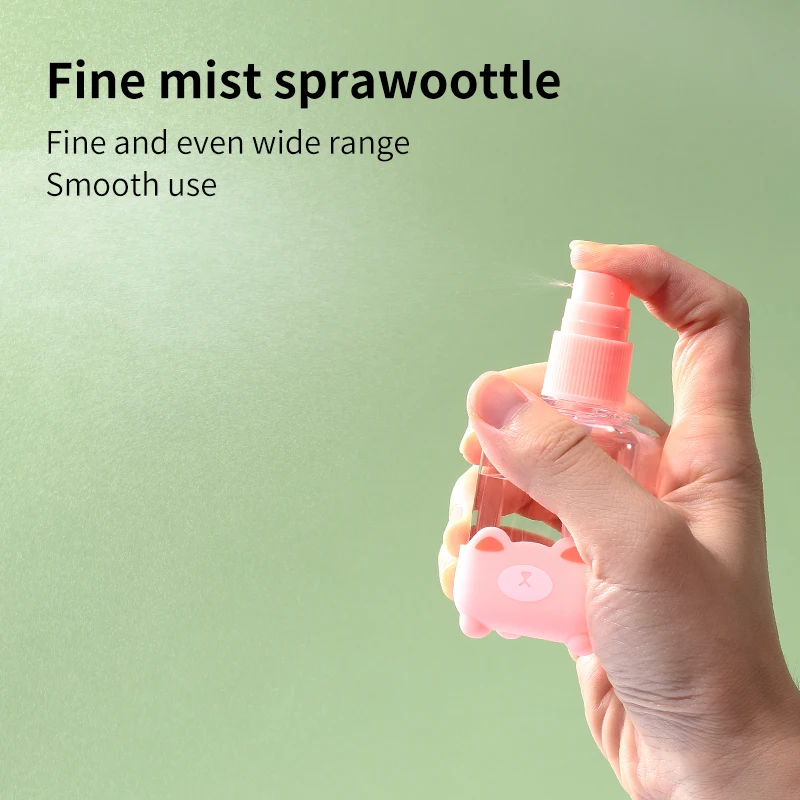 LMLTOP Hot Sale Cartoon 1pcs 70ml Empty Pocket Sized Refill Spray Bottles Empty Refillable Plastic Spray Clear Bottle SY718