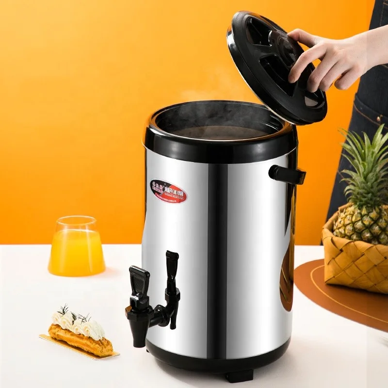 14L Premium quality stainless steel hot drinks barrel PU insulation tea bucket double walled thermos barrel for coffee milk tea