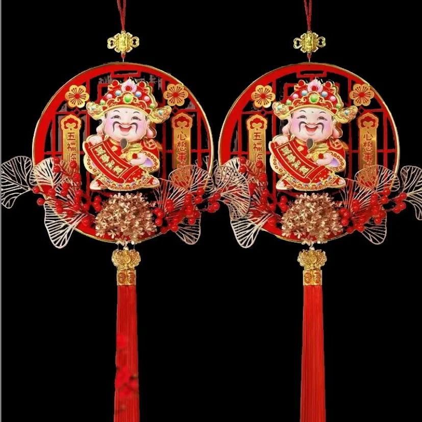 Shaking Head God of Fortune Chinese New Year Lucky Hanging Charms Caisheng Decoration Spring Festival Supplies 38cm