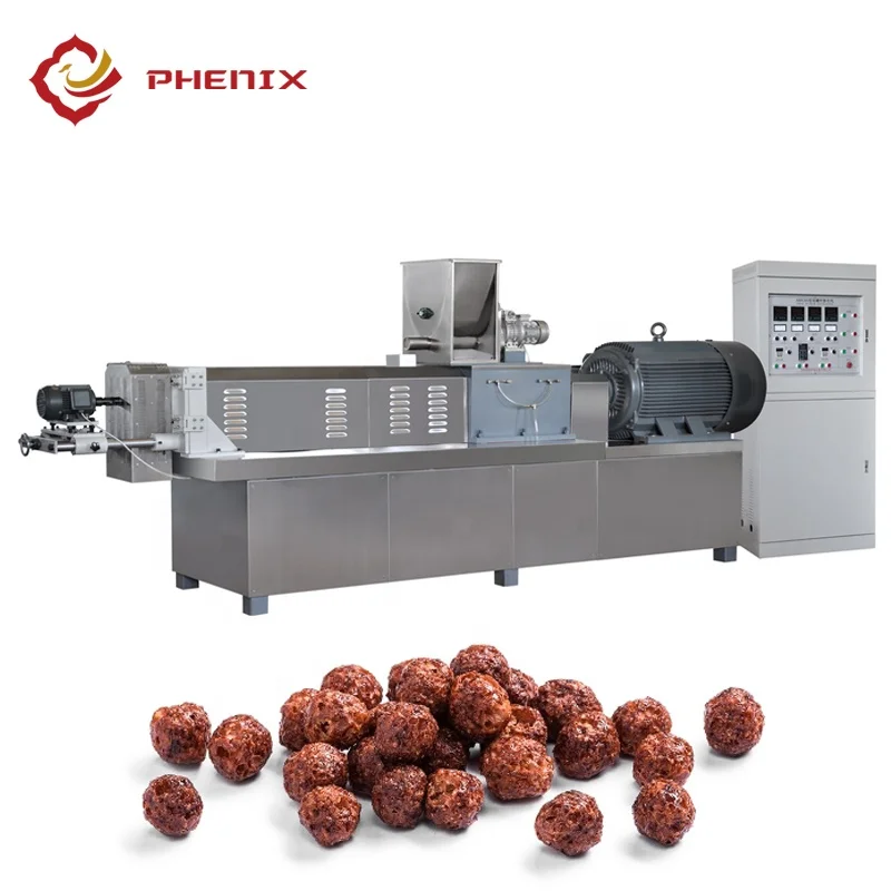 Double Screw Extruder Breakfast Cereal Corn Flakes Production Line