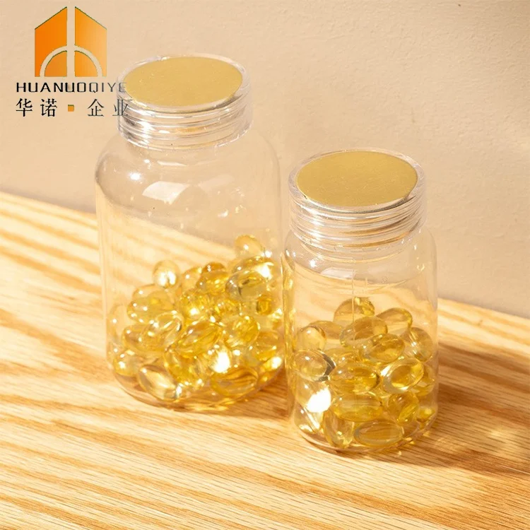 Food Grade PET Plastic Candy Container Jar with tabels Healthcare Vitamin Capsule Bottle