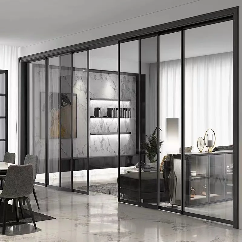 Wholesale Customized Size Aluminum Sliding Door Modern Aluminum Alloy Sliding Door Rollers