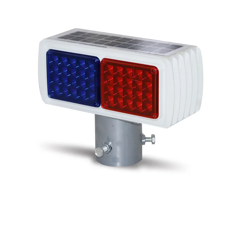Hot-selling red and blue roadside double-sided flash solar LED warning traffic lights