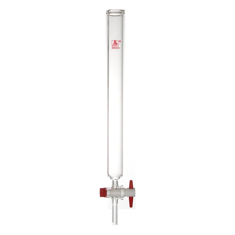 Borosilicate Glass Chromatography Columns with Beaded Top and PTFE Stopcock Heavy Wall Design
