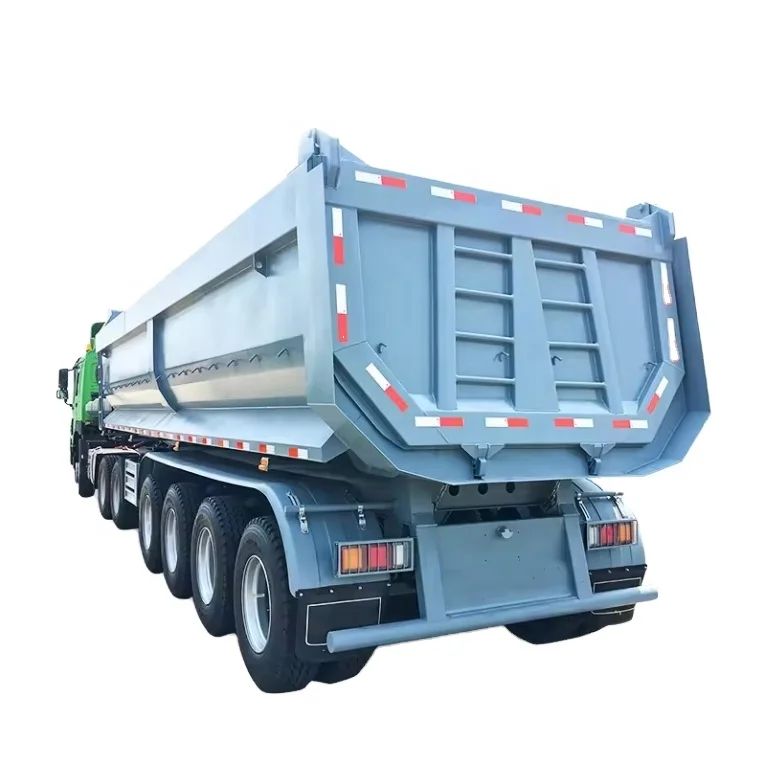 End Dump Trailer Tipper Semi Truck Steel Panda Trailer for Sale 4 Axles U Type 50 Tons 40T 25 Cubic Meter Semi-trailer