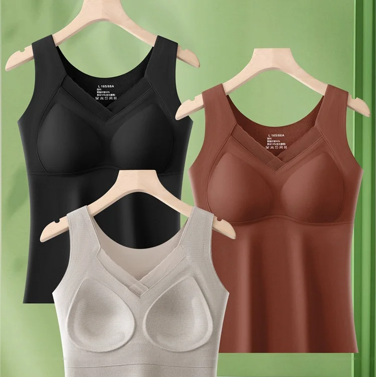 Low price Vest Sexy Beautiful Back Lace V-neck design, soft and skin friendly Graphene heim cashmere fabric High stretch