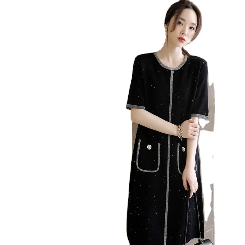 Новинка осень/зима высокое качество OEM с перламутровыми пуговицами деталь детская одежда с длинными рукавами с аппликацией платье с карманами для женщин