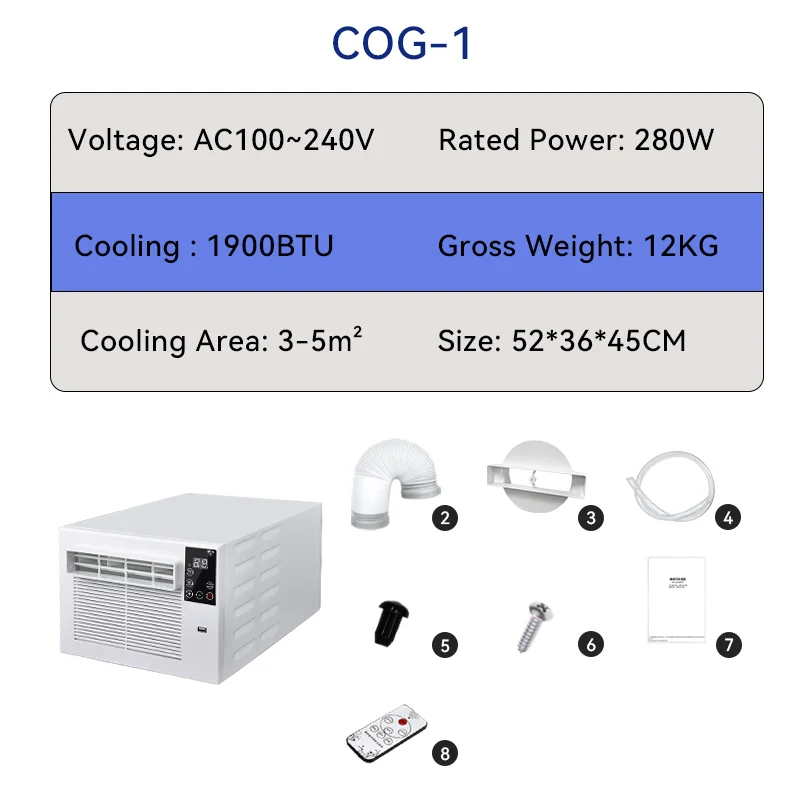 COG-1 Portable Air Conditioner air   Patent Wall 5g Wifi Good Unit Charge Bedroom New Style Summer Table