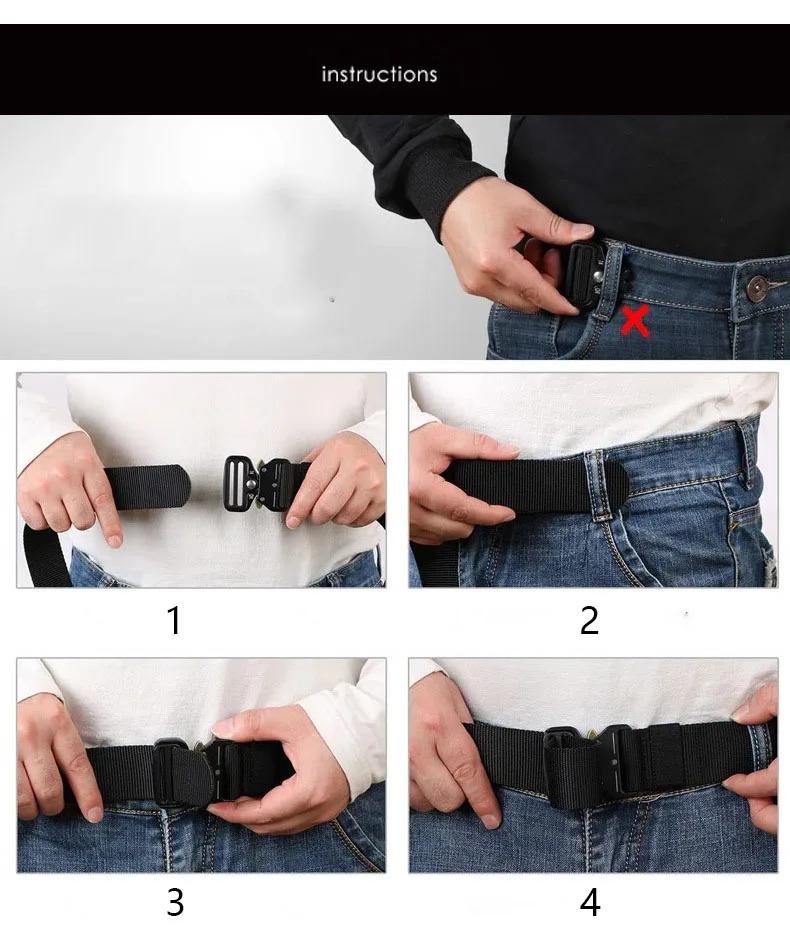 Custom High Quality Automatic belt Buckle Security Belt Tactical Outdoor Tactical Belt With Magnetic Buckle