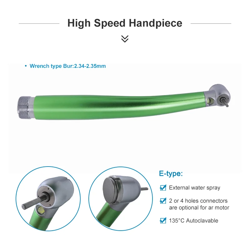 Dental air rotor high speed handpiece led high speed dentistry air turbine led bearing electric generator handpiece