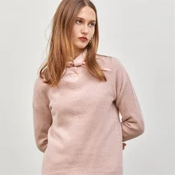 Womens high fashion V-neck pullover cashmere sweater knitwear